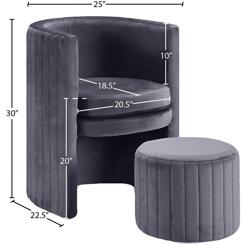 Barrel chair W/ Ottoman