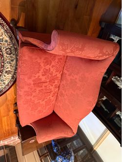 Two red formal living room couch set