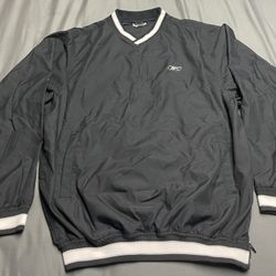 Men’s Reebok Windbreaker Pullover Black Jacket - Size Medium (READ DESCRIPTION)