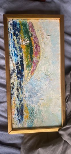 Framed Abstract Landscape Oil Painting