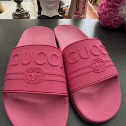 Gucci Pink Slides 
