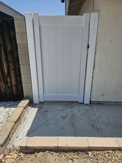 White Vinyl Privacy Fence Gate