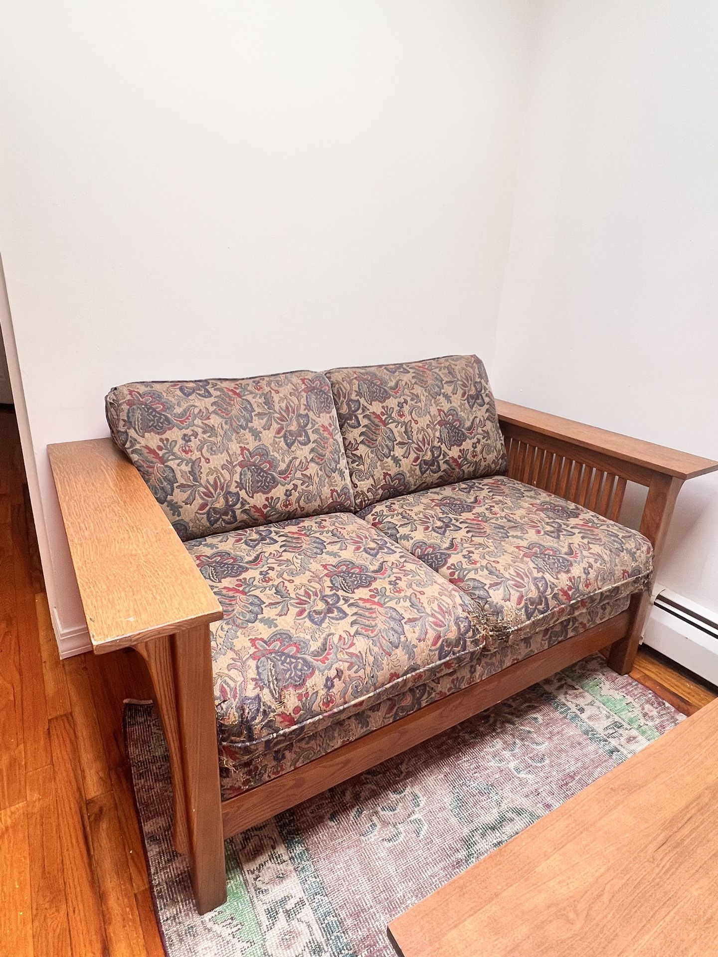 Sturdy Antique Floral Love Seat