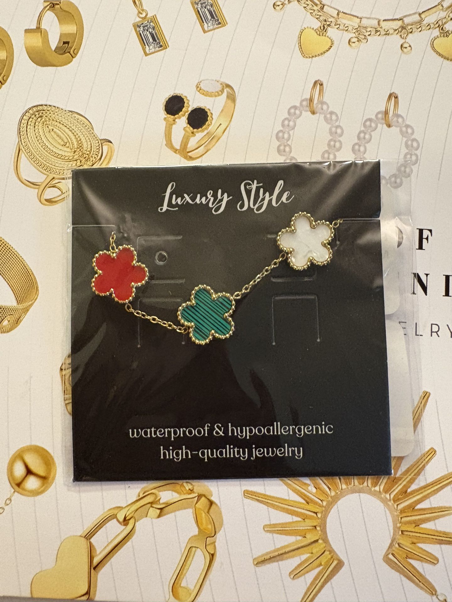 "FLOWERS" BRACELET, 18K GOLD PLATED
