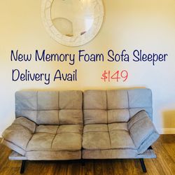 New Grey Memory Foam Convertible Sleeper Sofas 