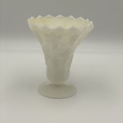 Anchor Hocking Milk Glass Footed Flared Vase