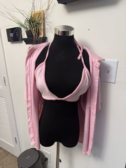 2 Piece  Halter Top And Button Up 