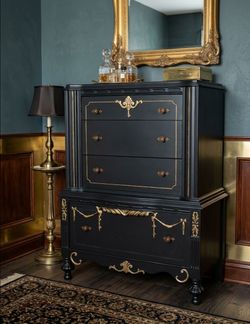 United Furniture Co. Black Highboy