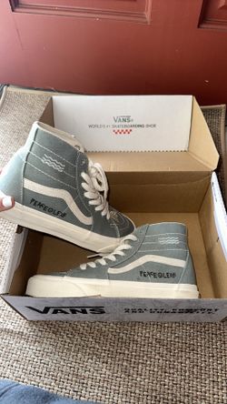 SK-8 HIGH sage green Peace of Leaf VANS 🦚