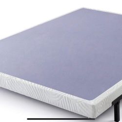 Brand New Full Size Metal Box Spring with Wood Slats, 4 Inch 
