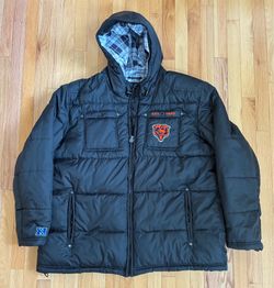 Chicago Bears NFL Pro Line Puffer Jacket Plaid Inside Winter Coat Men’s Size 4XL