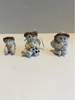 Vintage Farmhouse Cherub Angels Set of 3 - 7.9 oz Scale Verified