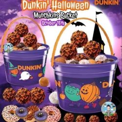 Dunkin Donuts Halloween Munchkins Bucket NEW