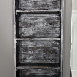 Handmade rustic shelving unit - $75