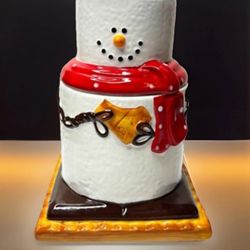Cookie Jar 2019 Original S’mores By Ganz Winter Holiday Snowman Santa Christmas