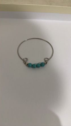  Vintage Silver Turquoise Bead Bracelet