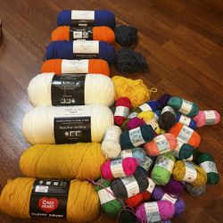 Yarn Lot – Acrylic Yarn, Many Colors – Crafting / Crochet / Knitting