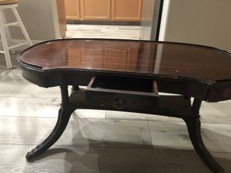 Antique Coffee Table With Glass Top