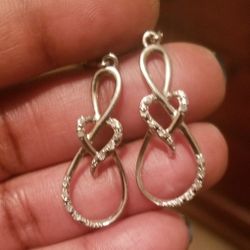 Sterling silver earrings w/diamond accents