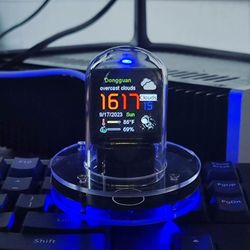 Futuristic LED Weather Clock – WiFi Smart Desk Display