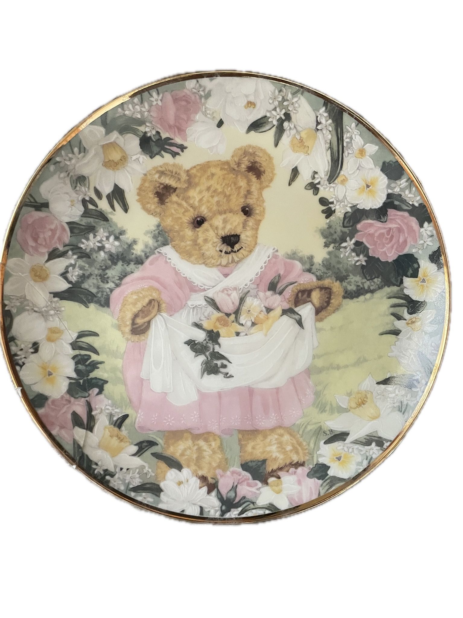TEDDY’S EASTER TREAT Teddy Bear Plate Franklin Mint Sarah Bengry Numbered