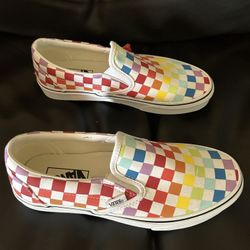 Vans Slip On Women’s 7.5 Men’s 6 Rainbow Check 