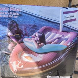 Syncfun Giant Boat Pool Float with Cooler - Inflatable Boat Funny Pool Floats Raft with Reinforced Cooler