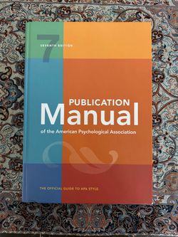 Publication Manuel of the American Psychological Association 7th edition