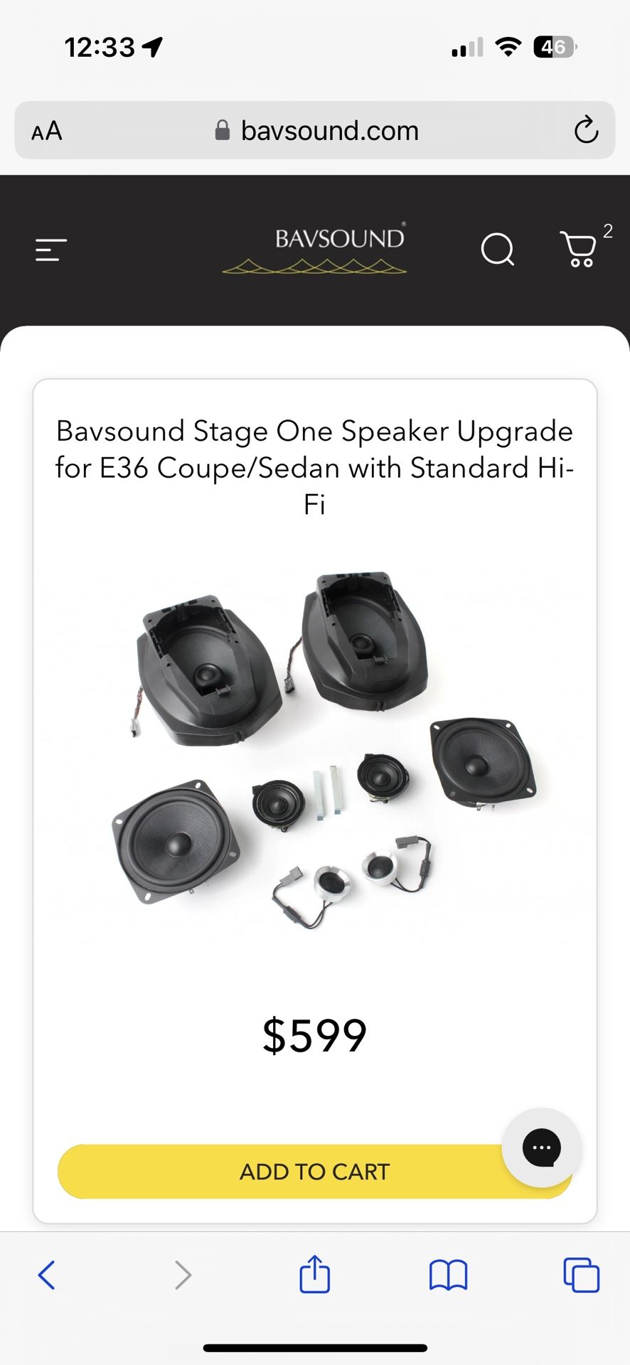 E36 Coupe Bavsound Stage 1 Hi/Fi speakers
