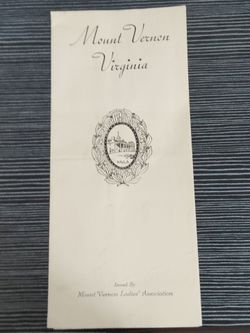Vintage Mount Vernon Visitor Pamphlet