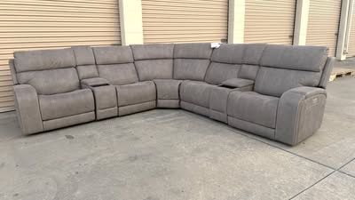 New_Costco Newberry Fabric Power Recliningo Sectional with Power Headrest & Power Lumbar_55%Off