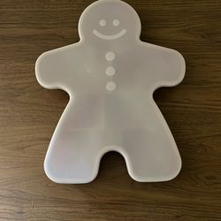 Gingerbread Man Shaped Divided Storage Container & Lid
