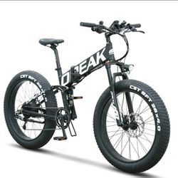 OPEAK 48V Ebike Battery, 8 Speed, 26’’4.0 Fat Tire Electric Bike Folding Ebikes