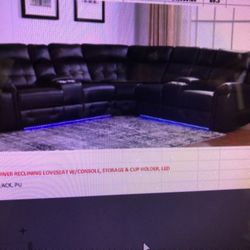 Leather sectional