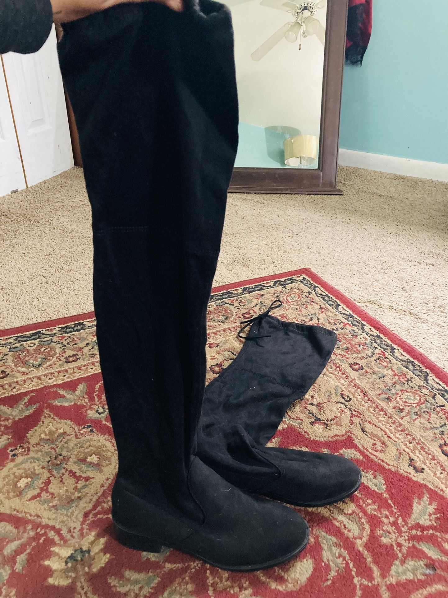Black Over The Knee Boot Size 9