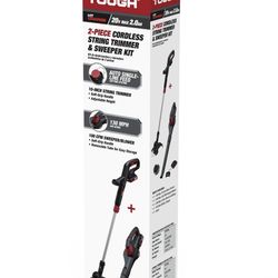Hyper Tough 2-PIECE CORDLESS STRING TRIMMER & SWEEPER KIT