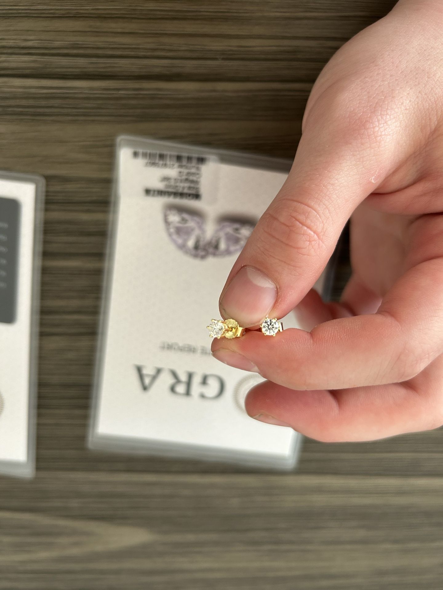Gold & Diamond Earrings With Authenticity