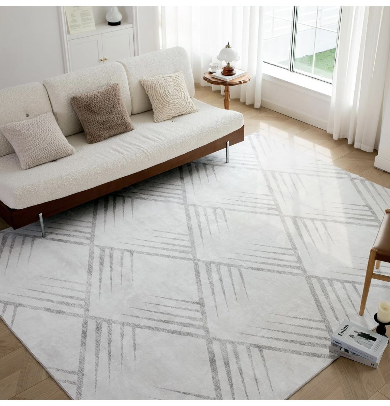 9x12 Boho Area Rug Non Shedding Washable Rug Non Slip Backing Modern Geometric Carpet Bohemian Thin