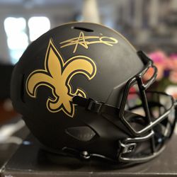 Alvin Kamara Signed New Orleans Saints Eclipse Replica FullSize Speed Helmet BAS