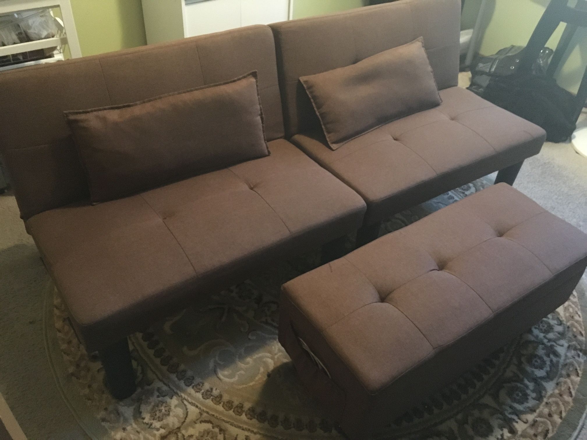 Lightly Used Futon Sofa And Ottoman