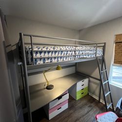 IKEA Loft Bed Frame With Desk