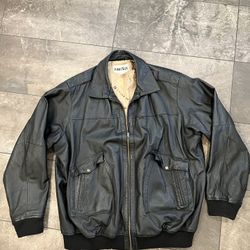 King Size Authentic 100% Genuine Leather Men's Black Jacket 3xl