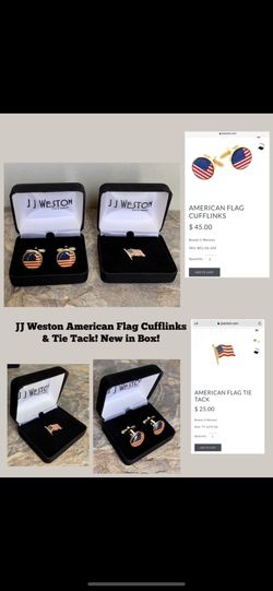American Flag Cuff Links & Tie Tack! NIB!! Selling Both For $30 OBO!
