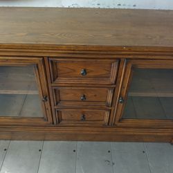 Solid Wood And Glass Dresser 