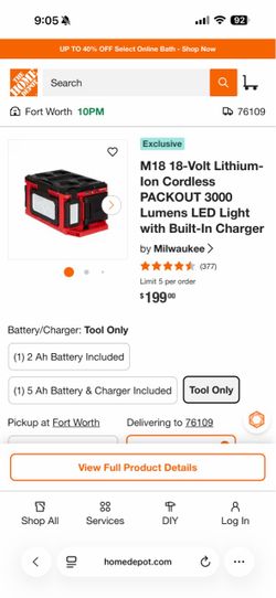 Milwaukee Cordless PACKOUT 3000 Lumens LED Light