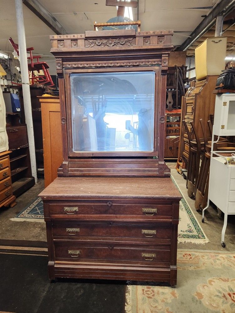 Stunning Victorian Marble Top Dresser/Mirror