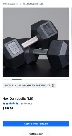 Rep Fitness Hex Dumbbells 70LB Pair