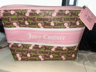 Juicy couture heart shaped cherries cosmetic bag