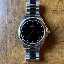 Movado Masino Men’s 40mm Diamond Dial Watch – Swiss Made – Very Good Condition