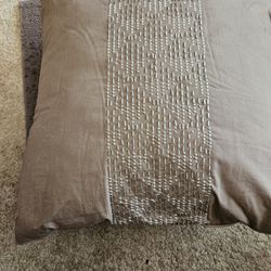 Pillows X2, Taupe/med Browns With Beading Thru The Center, By Royal Velvet , NO Pets Or Smokers 10.00both